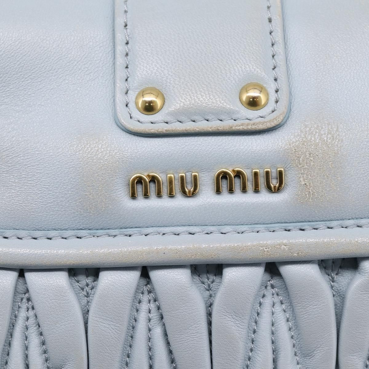 Miu Miu Coffer Hobo Matelasse Leather, Blue, Leather, Handbag