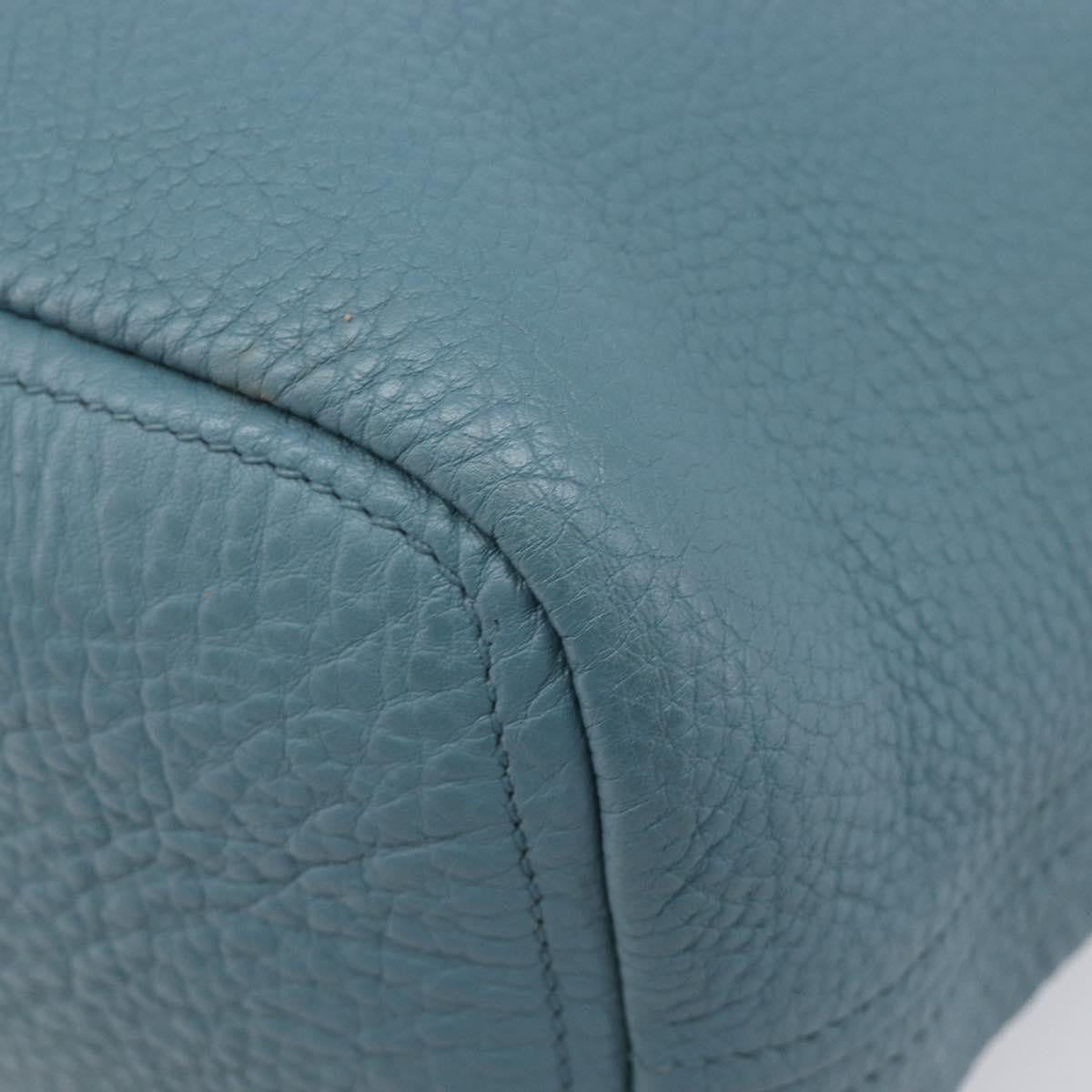 Prada Rolled Hobo Vitello Daino, Blue, Leather, Shoulder Bag