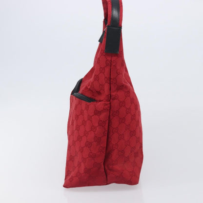 Gucci Double Pocket Zip Hobo GG Canvas, Red, Canvas, Shoulder Bag