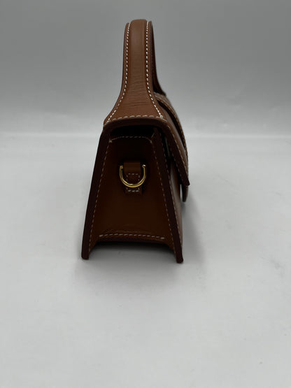 Jacquemus Le Bambinou Flap Bag Leather, Brown, Leather, Handbag