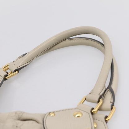 Louis Vuitton L Hobo Mahina Leather, Beige, Leather, Shoulder Bag
