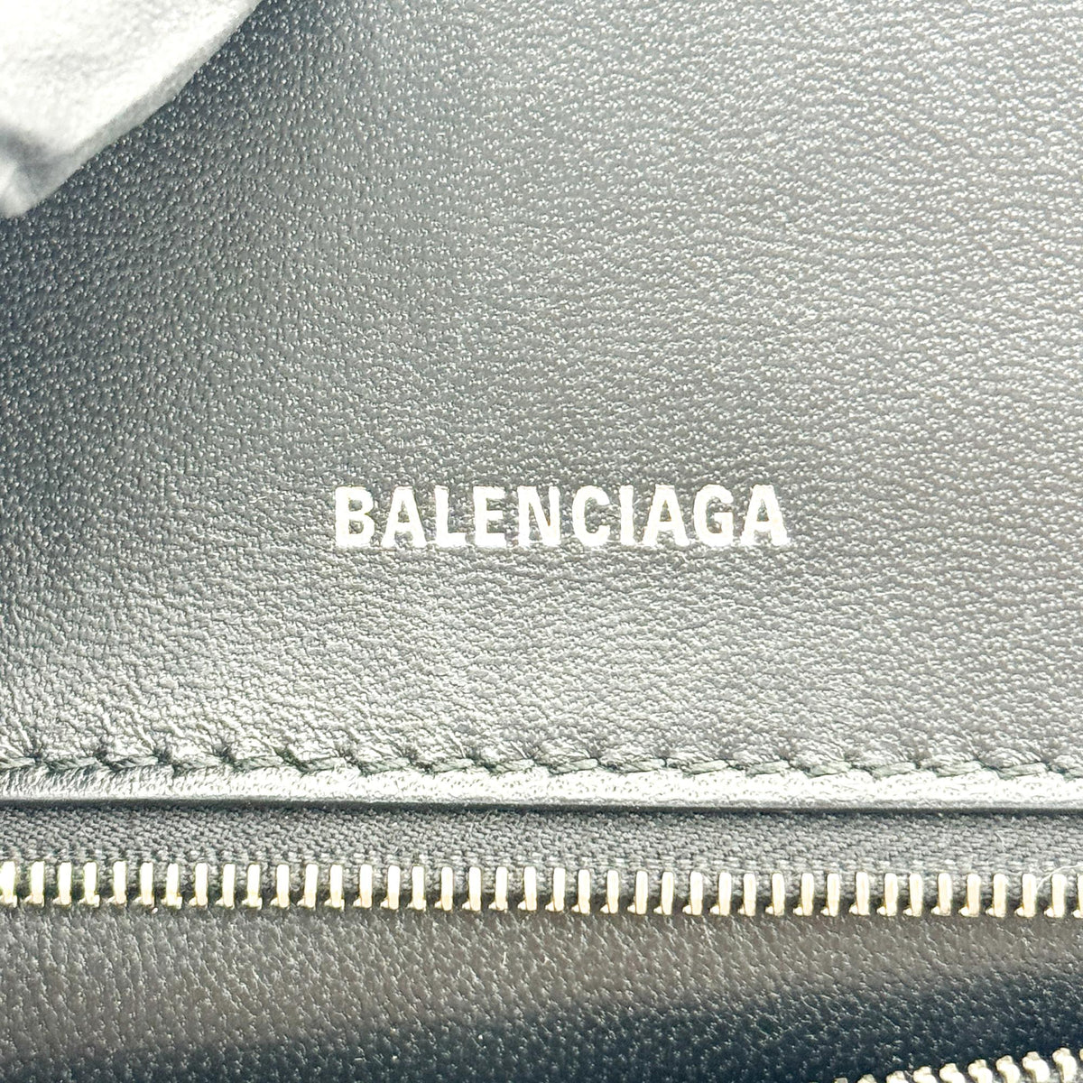 Balenciaga Hourglass Top Handle Leather, Black, Leather, Handbag