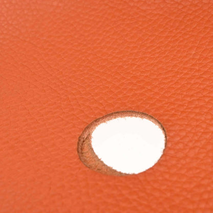 Hermes Mangeoire Clemence, Orange, Leather, Handbag