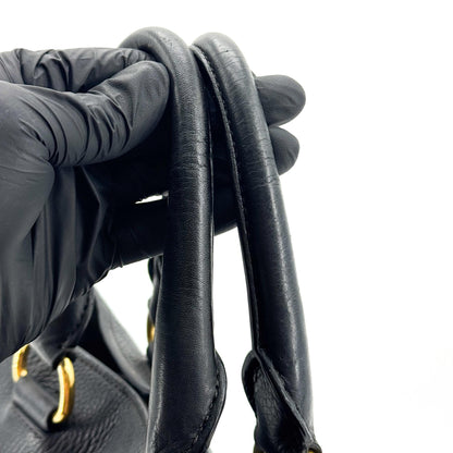 Prada Vitello Daino Leather, Black, Leather, Shoulder Bag
