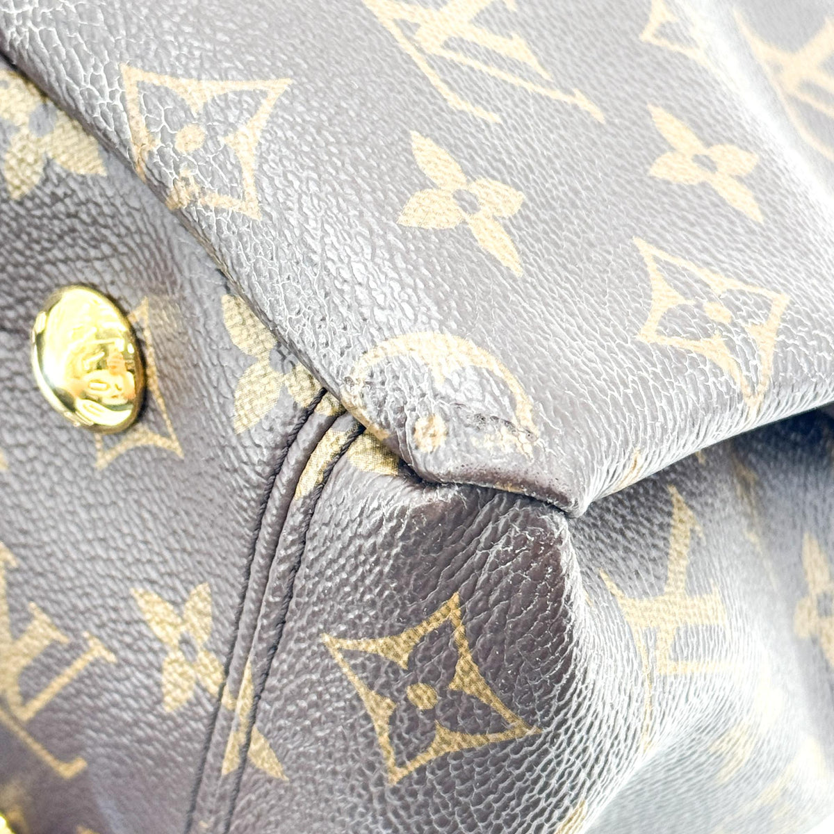 Louis Vuitton Pallas Monogram Canvas with Leather, Brown, Canvas, Tote Bag