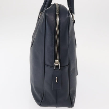 Prada Convertible Zip Around Saffiano Leather, Navy, Leather, Briefcase