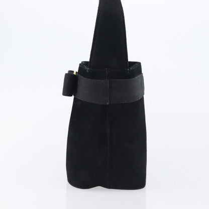 Salvatore Ferragamo Vala Suede, Black, Suede, Shoulder Bag