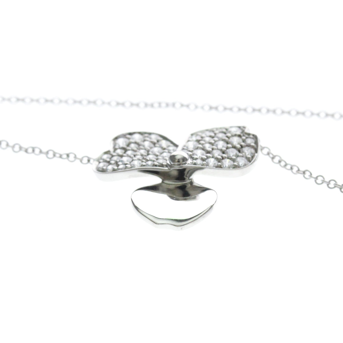 Tiffany & Co. Paper Flowers Pendant Platinum with Pave Diamonds, Silver, Platinum, Necklace