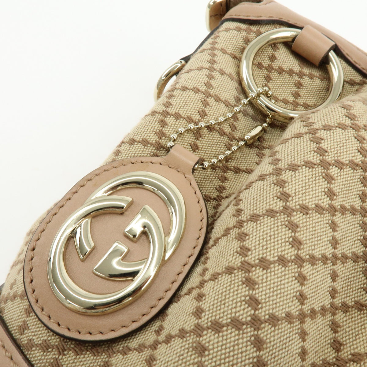 Gucci Sukey Diamante Canvas with Leather, Beige, Canvas, Tote Bag