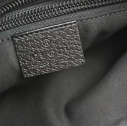 Gucci Web Strap Zip Messenger GG Canvas and leather, Black, Canvas, Shoulder Bag