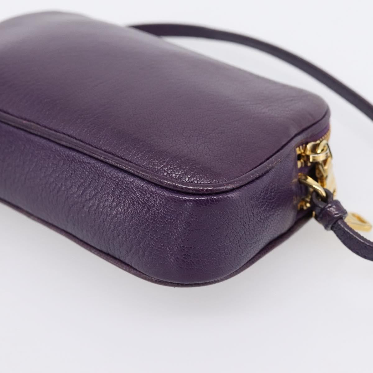 Miu Miu Double Zip Pochette Printed Leather, Purple, Leather, Clutch