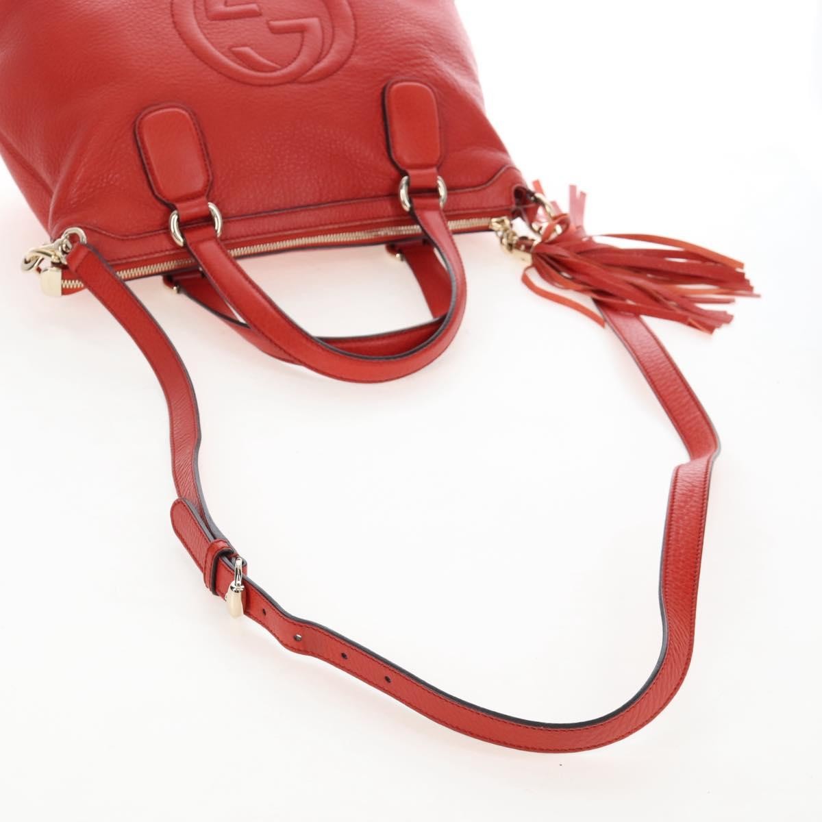 Gucci Soho Convertible Soft Top Handle Leather, Orange, Leather, Handbag