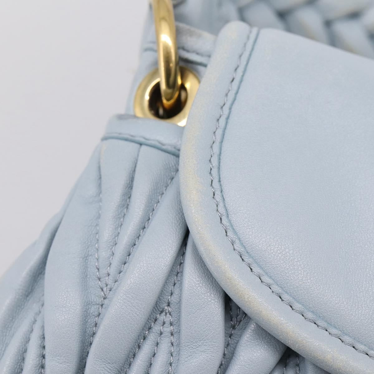 Miu Miu Coffer Hobo Matelasse Leather, Blue, Leather, Handbag