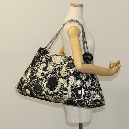 Chanel Kaleidoscope Chain Quilted Printed Satin, Black, Silk, Tote Bag