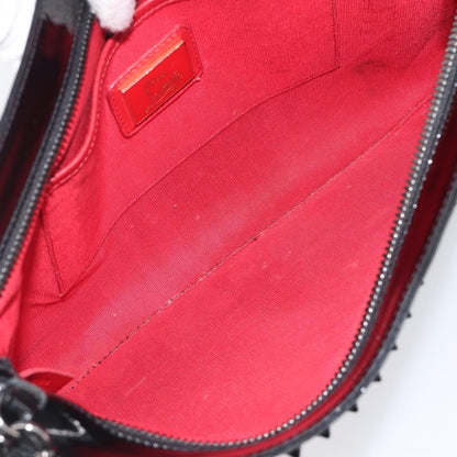 Christian Louboutin Loubiposh Clutch Spiked Patent, Black, Patent Leather, Clutch