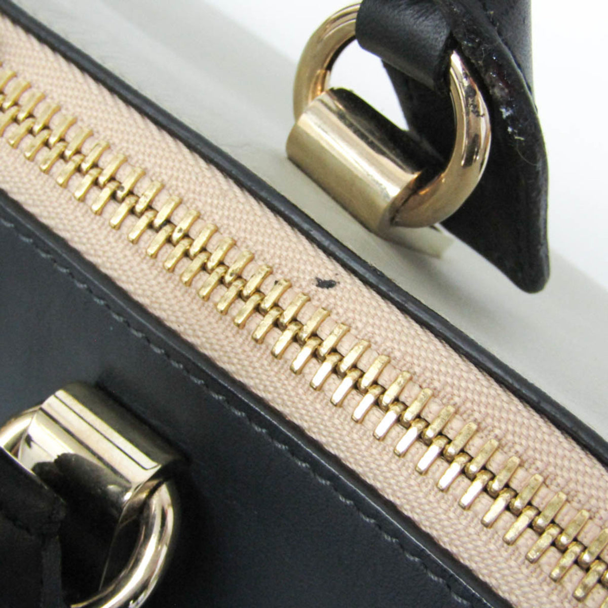 Chloe Bicolor Baylee Satchel Leather, Gray, Leather, Handbag