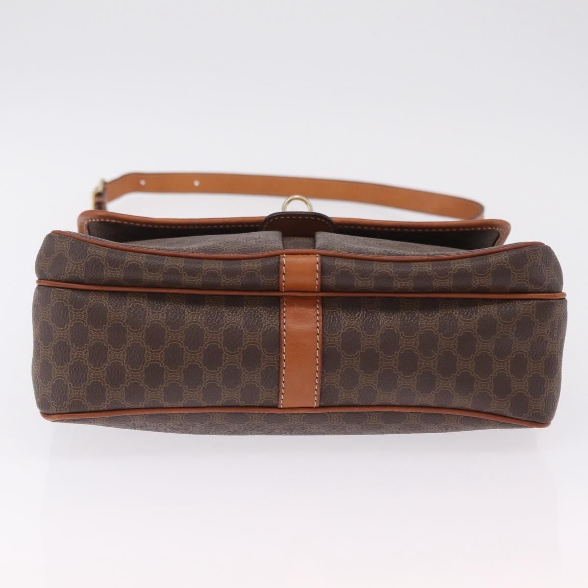 Celine Macadam Shoulder Canvas, Brown, Canvas, Crossbody Bag