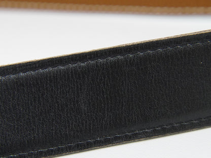 Hermes H D'Ancre Reversible Belt Leather, Black, Leather, Belt