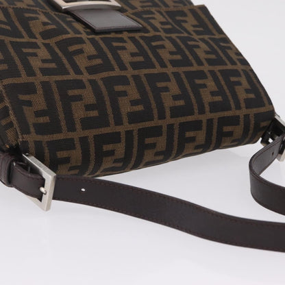 Fendi Zucchino Mamma Baguette Canvas, Brown, Canvas, Shoulder Bag