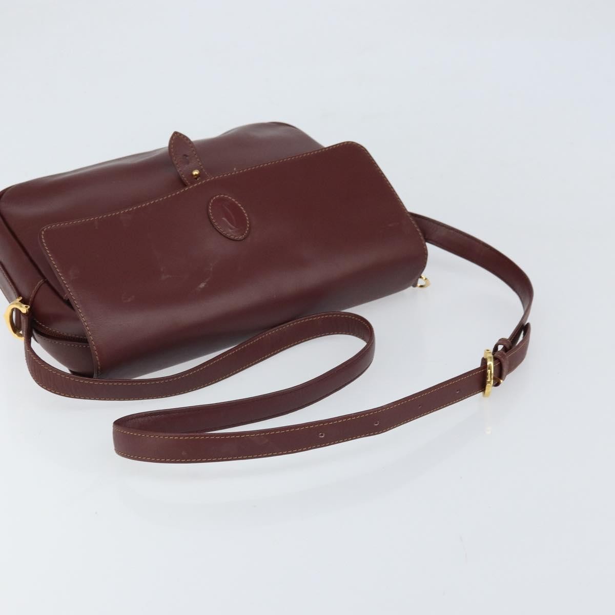 Cartier Must de cartier Leather, Burgundy, Leather, Shoulder Bag