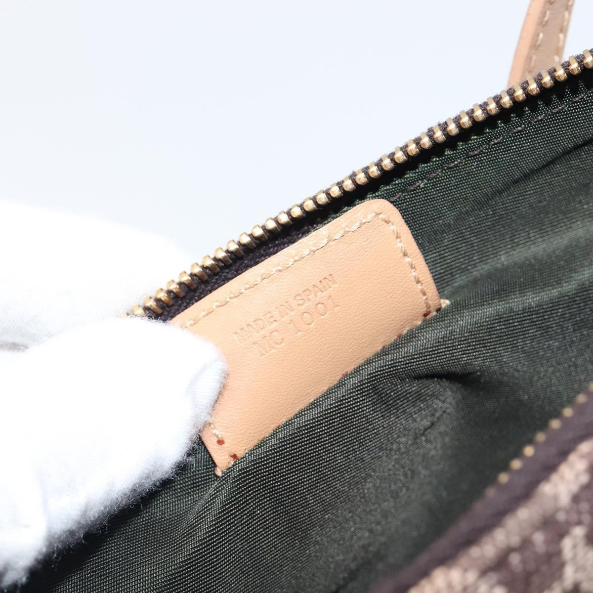 Christian Dior Vintage Saddle Bag Canvas, Brown, Canvas, Clutch