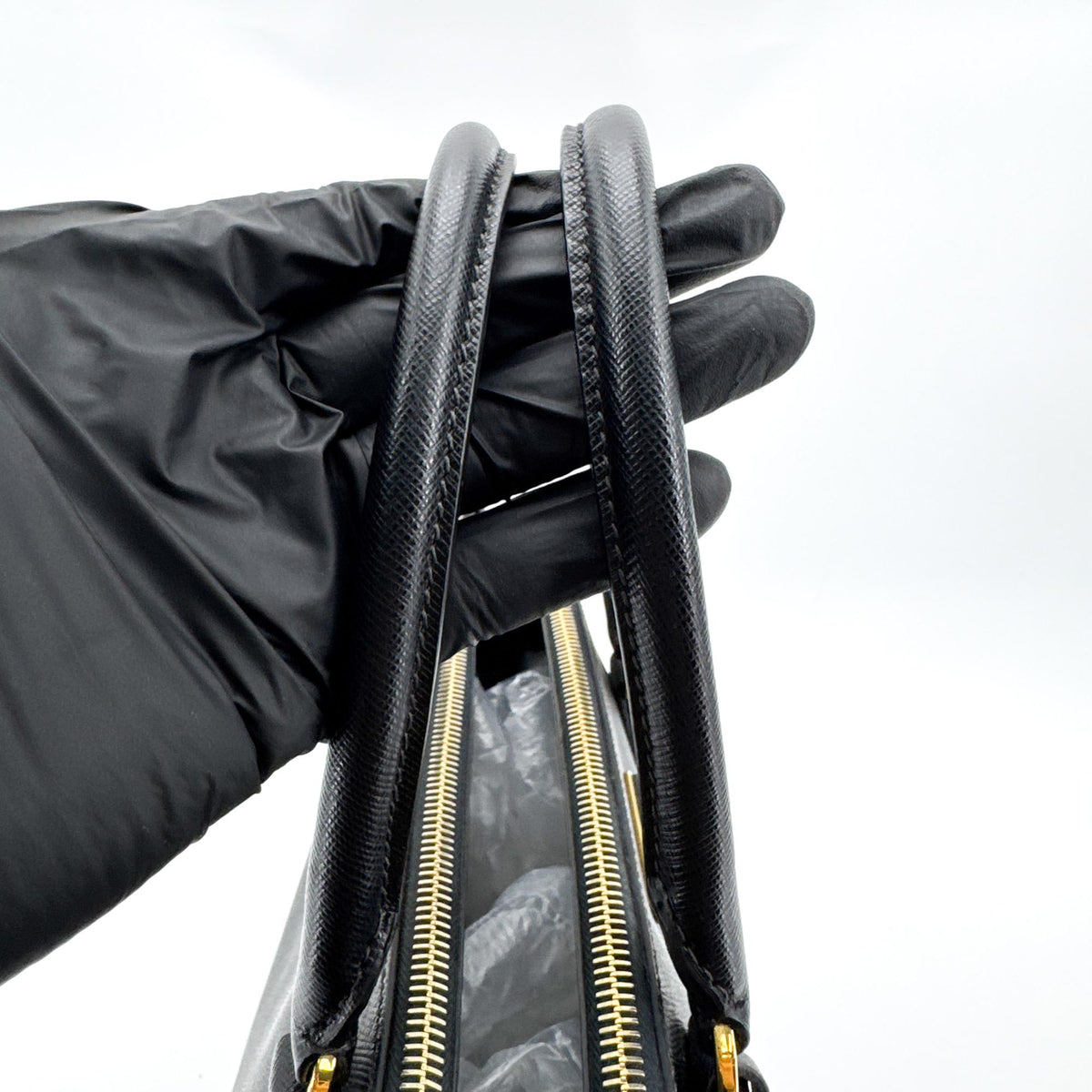 Prada Galliera Saffiano Leather, Black, Leather, Handbag