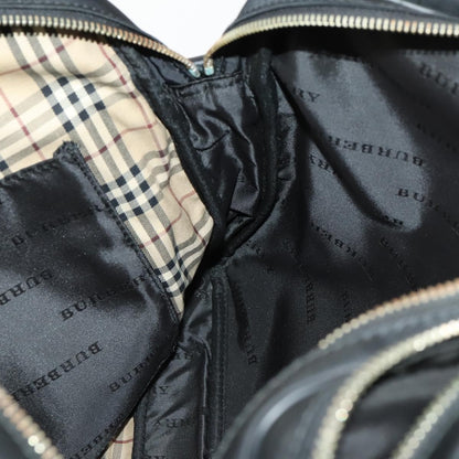 Burberry Front Zip Pocket Convertible Leather, Black, Nylon, Briefcase
