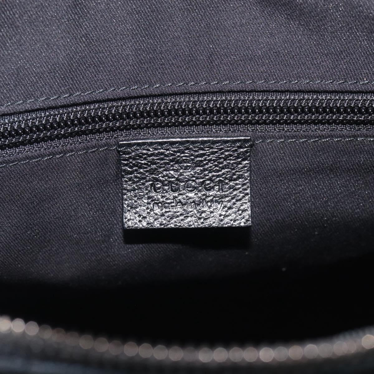 Gucci Front Zip Messenger Canvas and Leather, Black, Canvas, Crossbody Bag