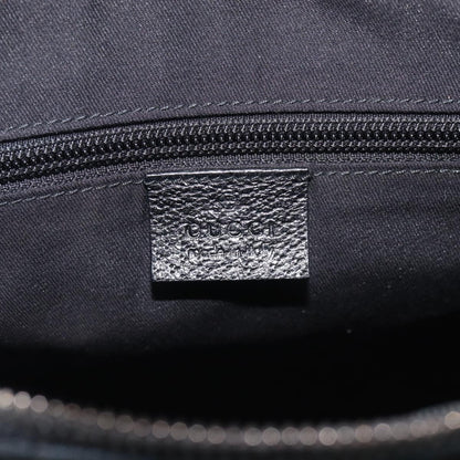 Gucci Front Zip Messenger Canvas and Leather, Black, Canvas, Crossbody Bag