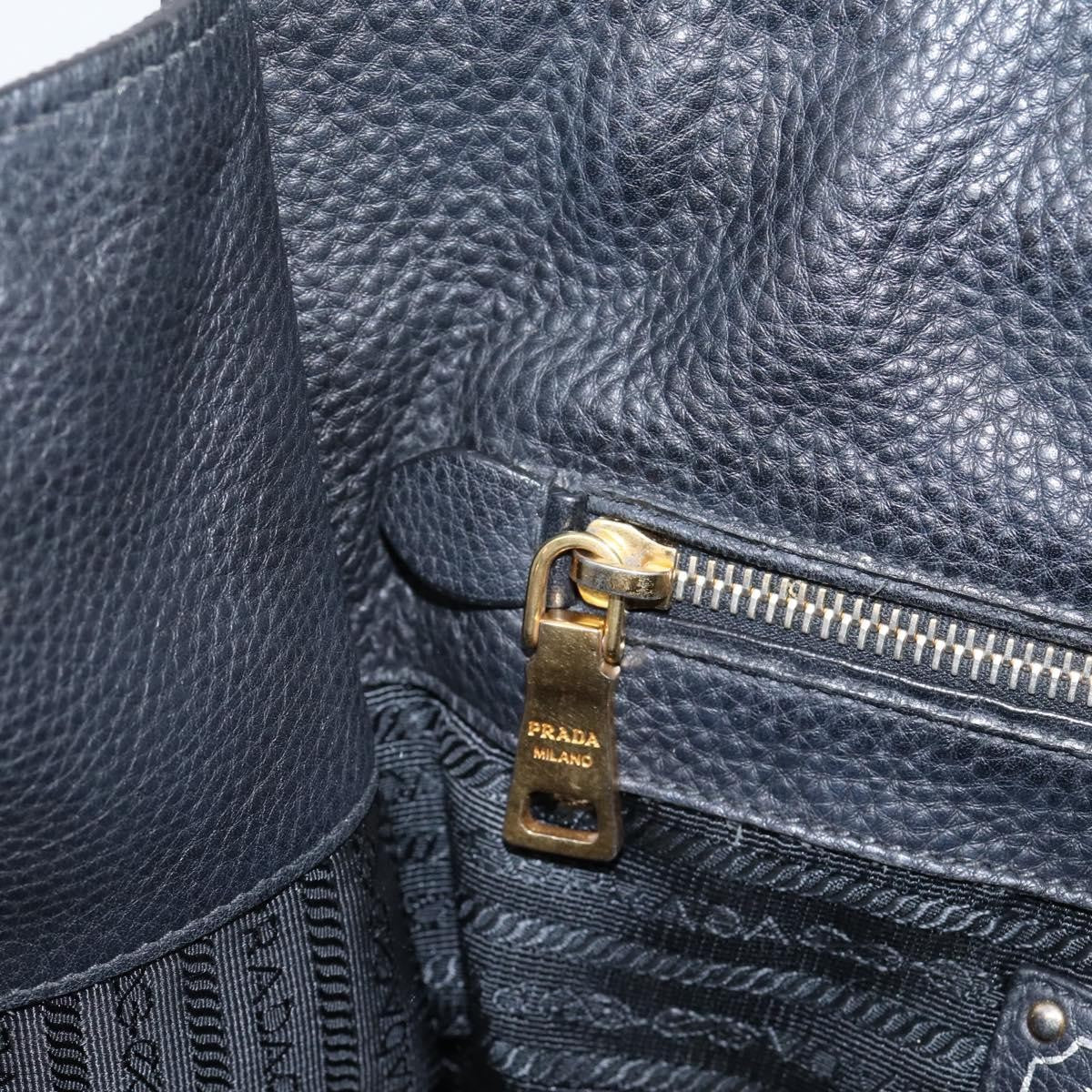 Prada Front Pocket Convertible Vitello Daino, Black, Leather, Tote Bag