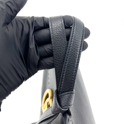 Gucci GG Marmont Top Handle Leather, Black, Leather, Handbag