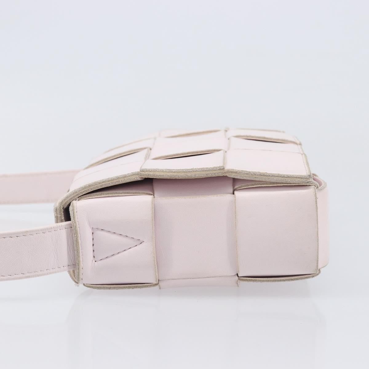 Bottega Veneta Cassette Maxi Intrecciato Leather, Pink, Leather, Crossbody Bag