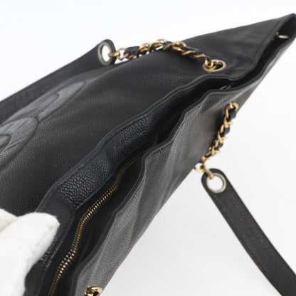 Chanel Grand Shopping Tote Quilted Calfskin, BLACK, LEATHER, Shoulder bag