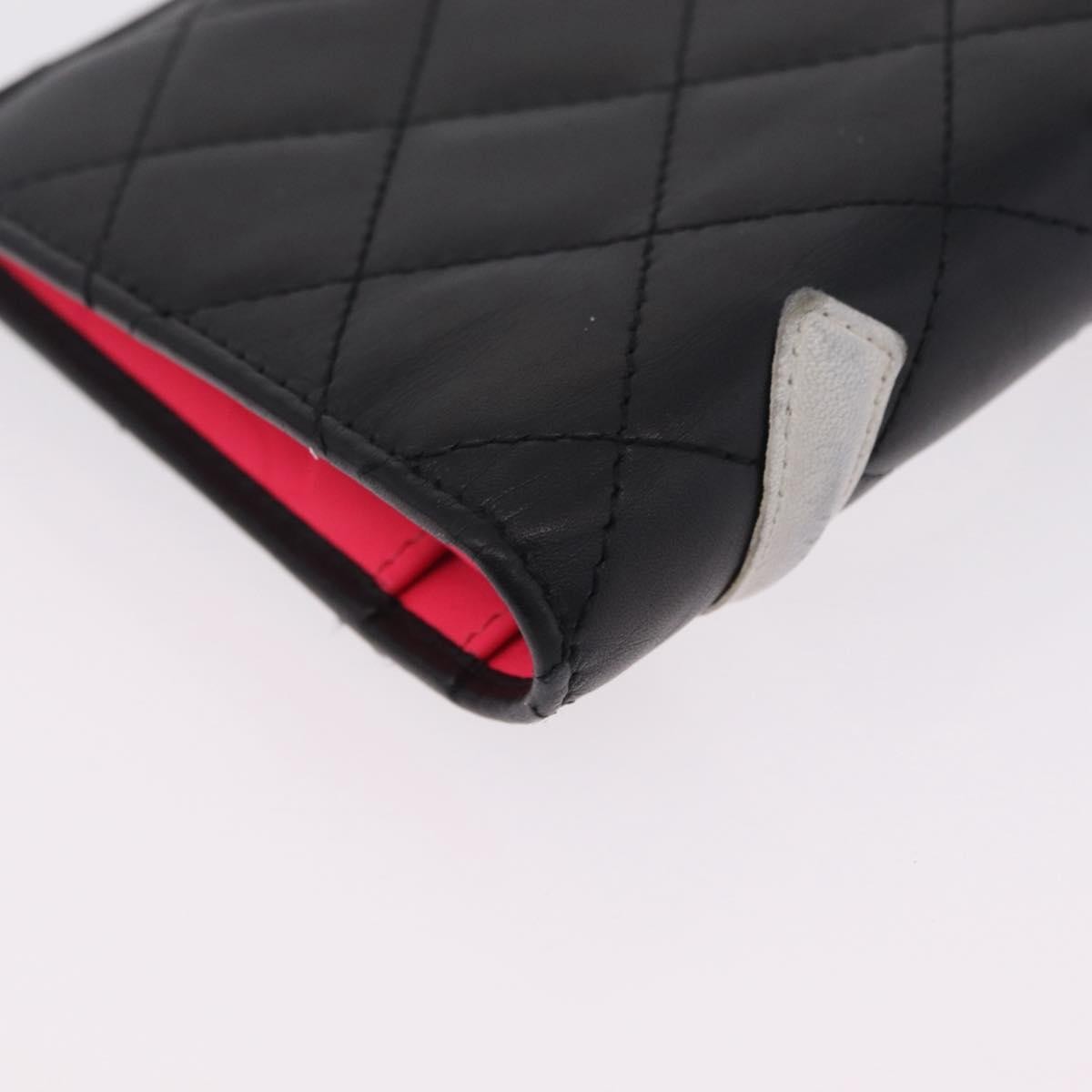 Chanel Cambon Bifold Quilted Calfskin, Black, Leather, Wallet