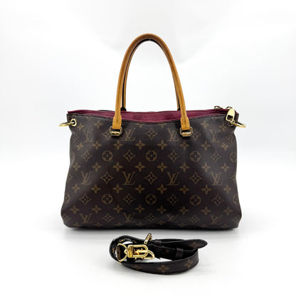 Louis Vuitton Pallas Monogram Canvas with Leather, Brown, Canvas, Tote Bag