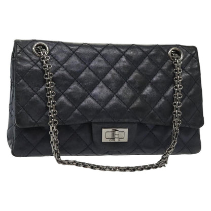 Chanel Hybrid Reissue Double Flap Bag Quilted Lambskin, NAVY, LEATHER, Shoulder bag