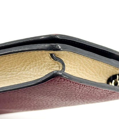 Gucci Soho Wallet on Chain Leather, Red, Leather, Crossbody Bag