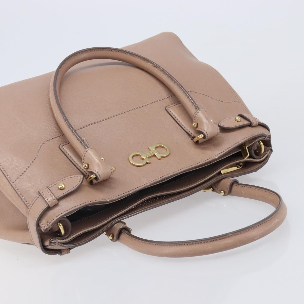 Salvatore Ferragamo Batik Leather, Beige, Leather, Tote Bag