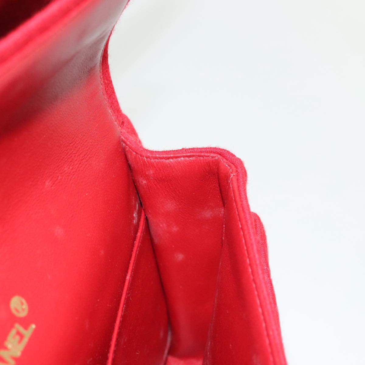 Chanel Vintage Classic Double Flap Bag Quilted Wool, RED, COTTON, Shoulder bag