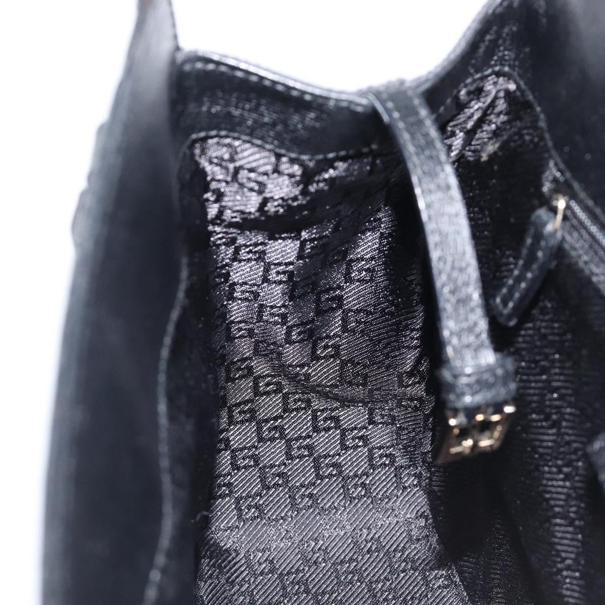 Gucci Vintage G logo Canvas, Black, Leather, Shoulder Bag