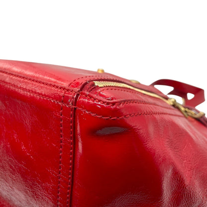 Saint Laurent Downtown Handbag Patent, RED, LEATHER, Handbag