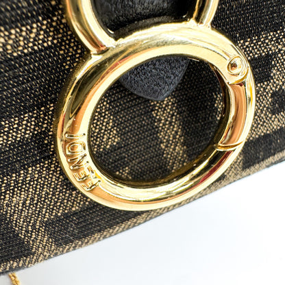 Fendi Baguette NM Zucca Canvas, Black, Canvas, Handbag