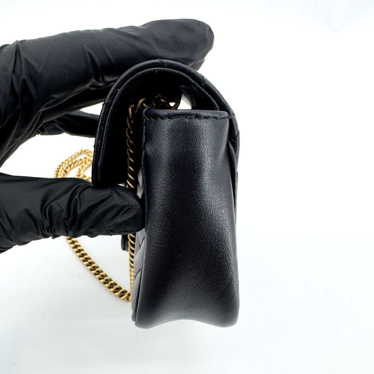 Gucci GG Marmont Flap Matelasse Leather, Black, Leather, Handbag