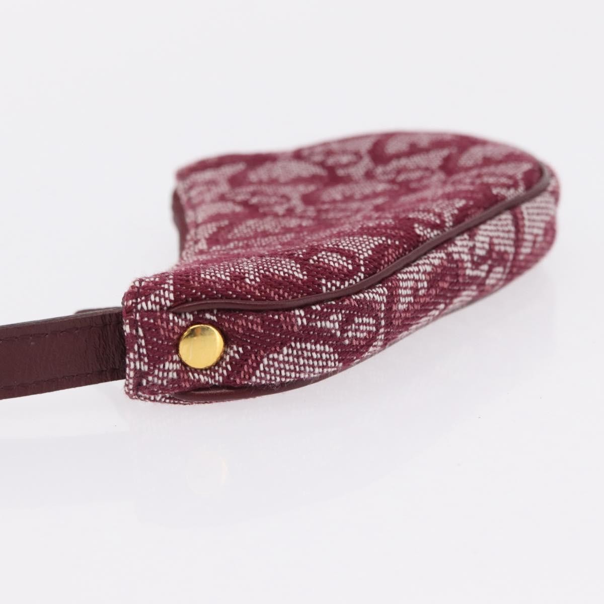 Christian Dior Vintage Saddle Zip Coin Purse Diorissimo Canvas, Red, Canvas, Clutch