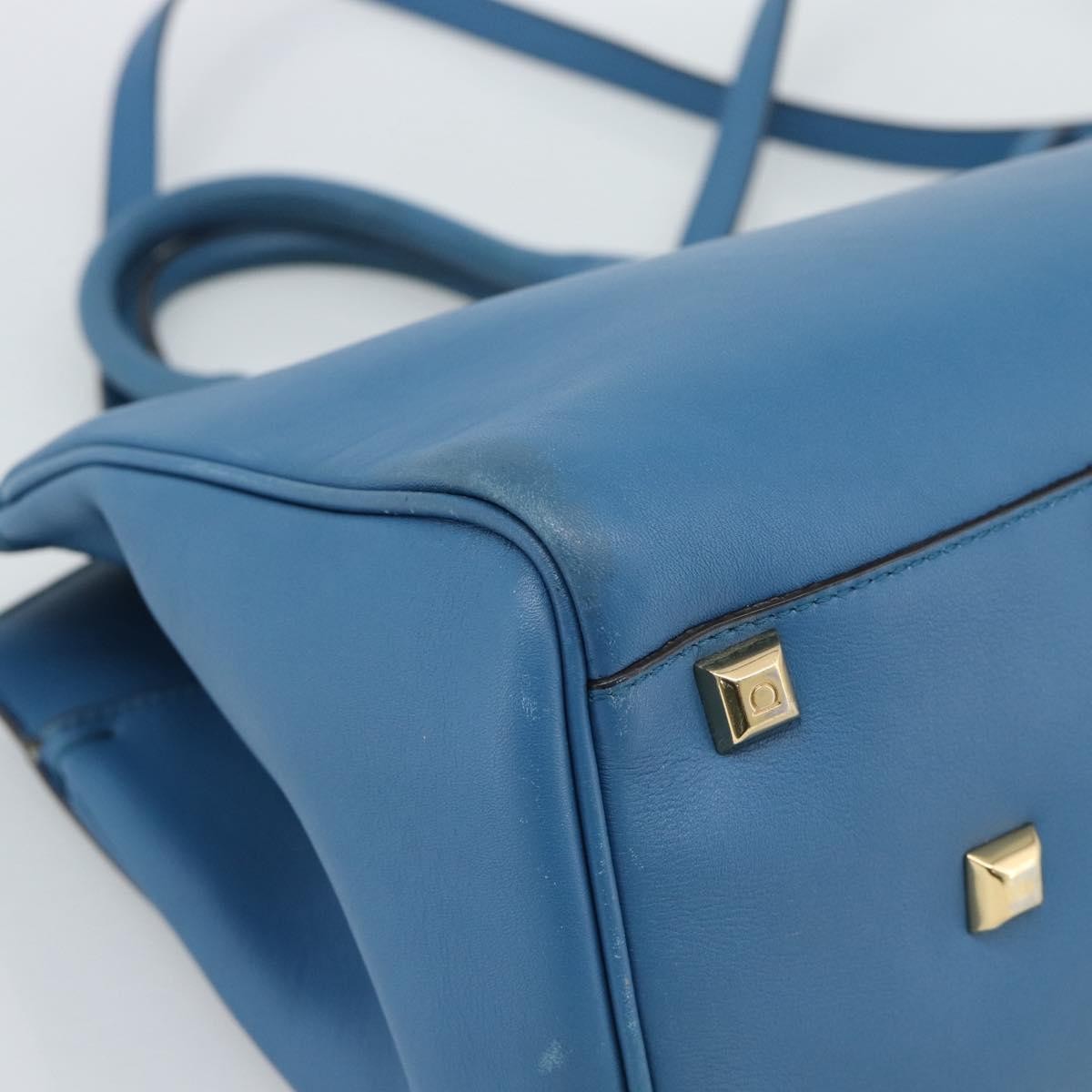 Salvatore Ferragamo Studio Portfolio Leather, Blue, Leather, Briefcase