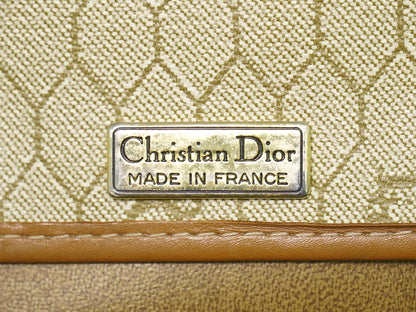 Christian Dior Vintage Honeycomb Canvas, Beige, Canvas, Shoulder Bag