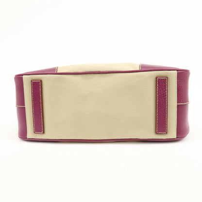 Prada Bowler Canvas with Leather, Purple, Canvas, Shoulder Bag