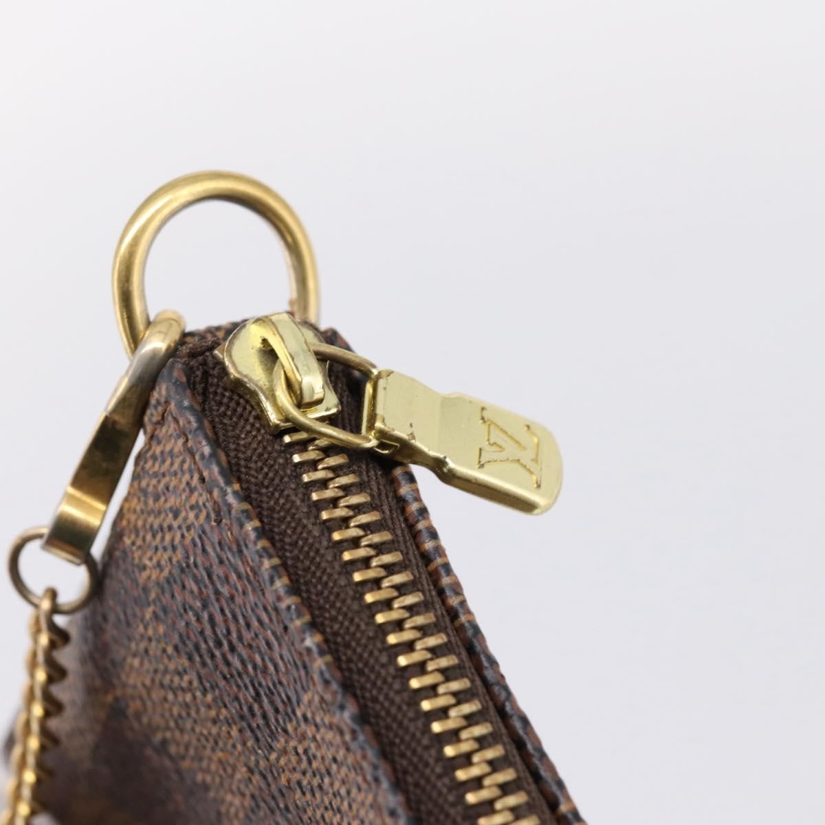 Louis Vuitton Mini pochette accessoires Damier Canvas, Brown, Canvas, Clutch