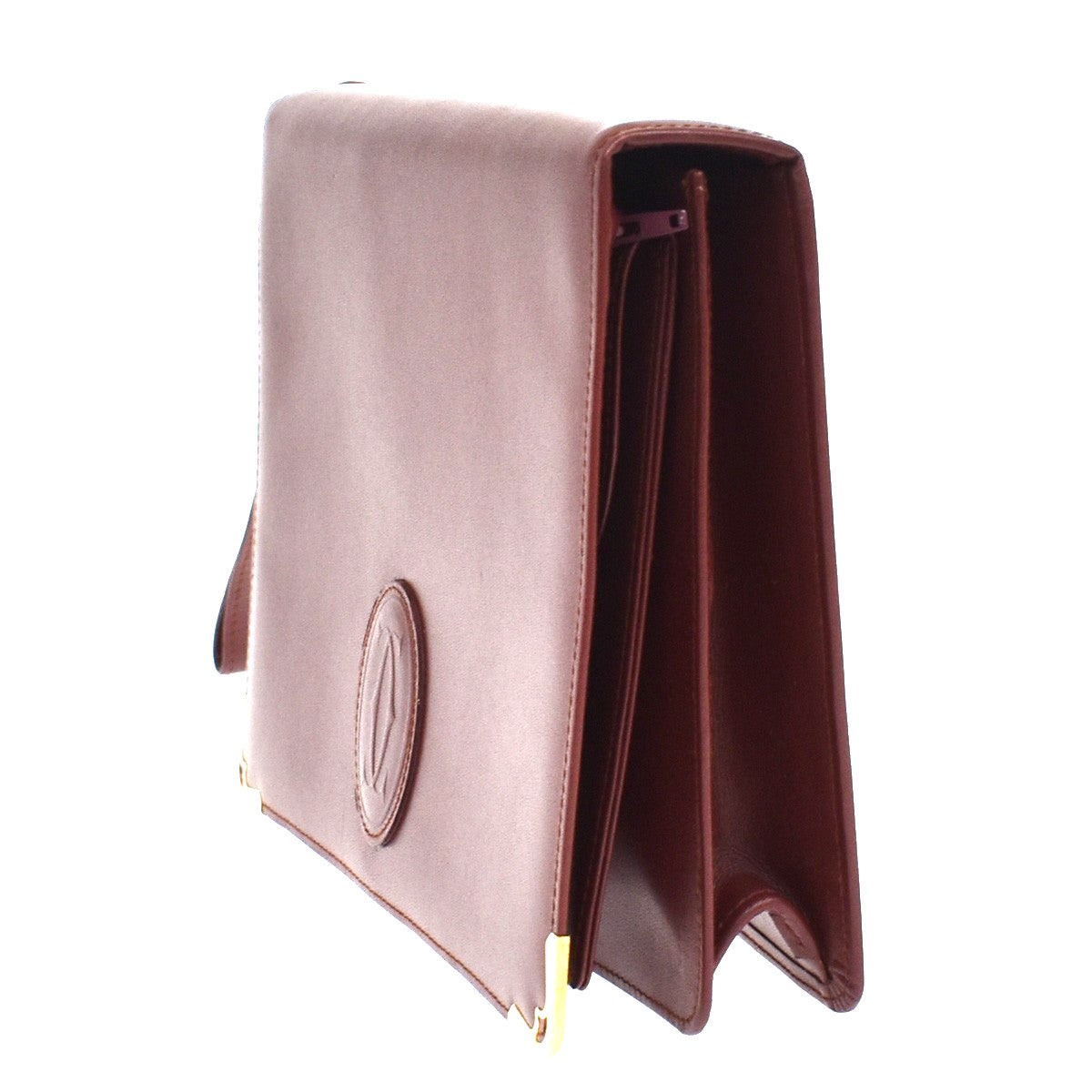Cartier Must de Cartier Clutch Leather, Burgundy, Leather, Clutch