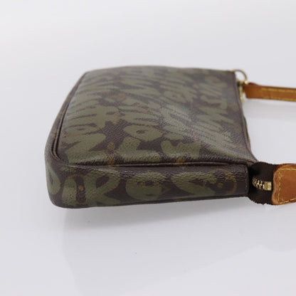 Louis Vuitton Pochette Accessoires Limited Edition Monogram Graffiti, Khaki, Canvas, Clutch